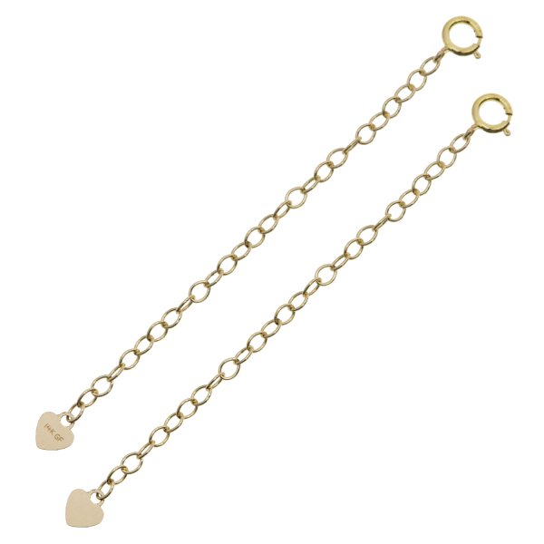 3" 14k Gold Filled Oval Ring Rolo Chain Extender Removable Adjustable Extra Links for Necklace Jewelry
