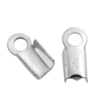 8x Sterling Silver 2mm Leather String Clip Cord END Crimp Bead CAP