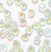 24x Swarovski Elements Bicone Crystal 5301 Light Azore 4mm AB 2x