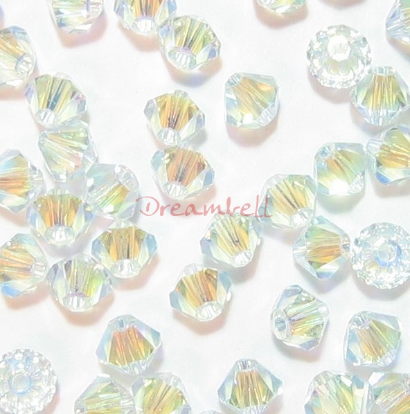 24x Swarovski Elements Bicone Crystal 5301 Light Azore 4mm AB 2x