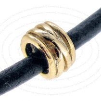 14k Gold on 925 Sterling Silver Round Spacer Bead Tube for European Charm Bracelets
