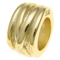 14k Gold on 925 Sterling Silver Round Spacer Bead Tube for European Charm Bracelets