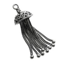 1x Bali Sterling Silver Necklace Charm TASSEL Dangle Bead