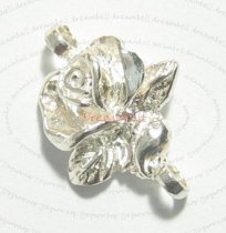 2x Sterling Silver Rose Flower Bead Link Earring Pendant Connector