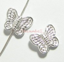 2x Sterling silver Butterfly Spacer Bead 10mm x 8mm