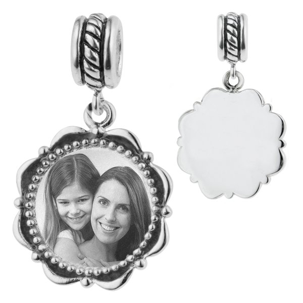 925 Sterling Silver Personalized Photo Dangle Charm Bead for European Charm Bracelets