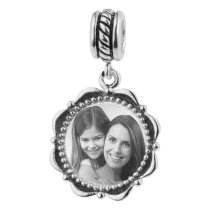 925 Sterling Silver Personalized Photo Dangle Charm Bead for European Charm Bracelets