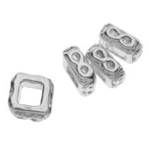 8 pcs x STERLING SILVER BRIGHT CUBE Rondelle SPACER BEADS