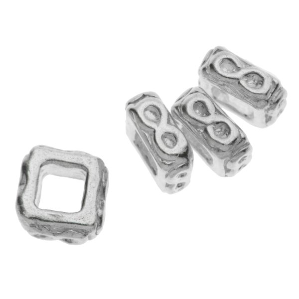 8 pcs x STERLING SILVER BRIGHT CUBE Rondelle SPACER BEADS