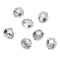 20x Sterling Silver Disco Lazer Round Spacer Bead Ball 3mm