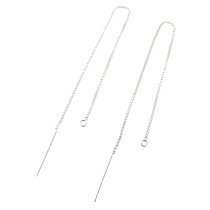 2x STERLING SILVER EAR WIRE THREAD & JUMP RING EARWIRES 3″