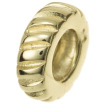 14K Gold 925 Sterling Silver Twisted Round Bead for European Charm Bracelets 9.5mm