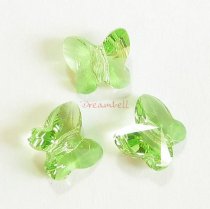 6 Swarovski Elements Crystal 5754 Butterfly Bead 8mm Peridot