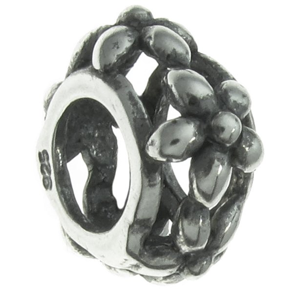 10mm STERLING SILVER FLOWER Bead for European Charm Bracelets