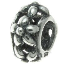 10mm STERLING SILVER FLOWER Bead for European Charm Bracelets