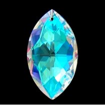 1x Swarovski Elements Crystal Clear AB Marquis Pendant 8745 38mm