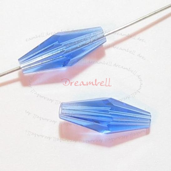 4x Swarovski Crystal Elements Vintage 5205 Sapphire Bicone 15mm