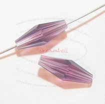 4x Swarovski Crystal Elements Vintage 5205 Amethyst Bicone 15mm