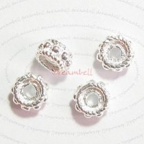 6x Bright Sterling Silver Rondelle Bead Spacer 5mm