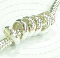 10x STERLING SILVER Wire Bubble Jump Ring 7mm European Style Bead charm
