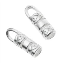 4 x STERLING SILVER Bead 2.6mm LEATHER Cord END CAP