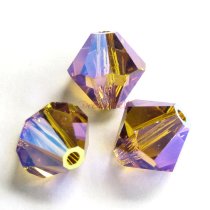 24x Swarovski Elements Bicone Crystal Beads 5301 Topaz AB 2x 4mm