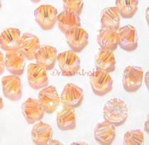 24x Swarovski Elements Bicone Crystal Beads 5301 Lt Peach 2x AB