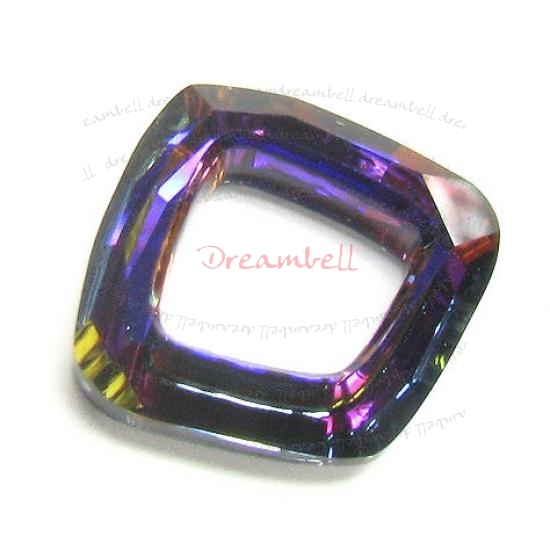 1x Swarovski Elements 4437 Cosmic Square Ring Volcano 20mm