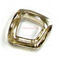 1x Swarovski Elements 4437 Cosmic Square Ring Golden Shadow 20mm