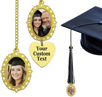 Custom Graduation Tassel Photo Charm Personalized 2025 2026 for Cap Memorial Charms for College High School Grad Ceremony Memorial Gift
