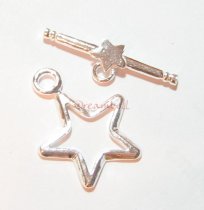 1x Sterling Silver Twinkle Star Toggle Clasp Bead