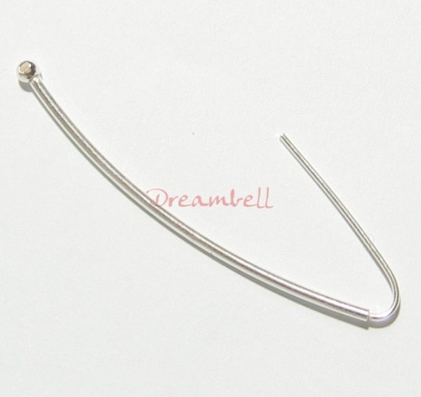 2x Sterling silver ear Wire hoops EarWires with drop
