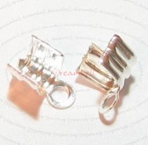 8x Sterling Silver Crimp End Cap for 3mm Leather Cord