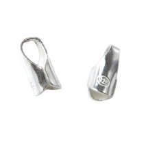 10x Sterling Silver Round End Cap for 2mm Leather Bead Cord