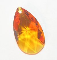 1x Large Teardrop Briolette Swarovski Crystal Topaz Pendant