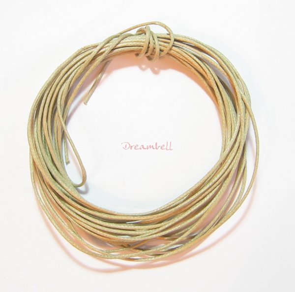 5YDS WAXED COTTON BEAD STRINGING CORD 1MM Light Tan