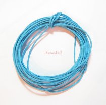 5 YARDS WAXED COTTON BEAD STRINGING CORD 1MM Turquoise Blue