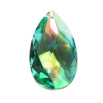 1x Teardrop Briolette Swarovski Crystal Antique Green AB Pendant 28mm