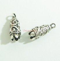 2x BALI STERLING SILVER 4mm Leather Bead END CAPS HEAVY