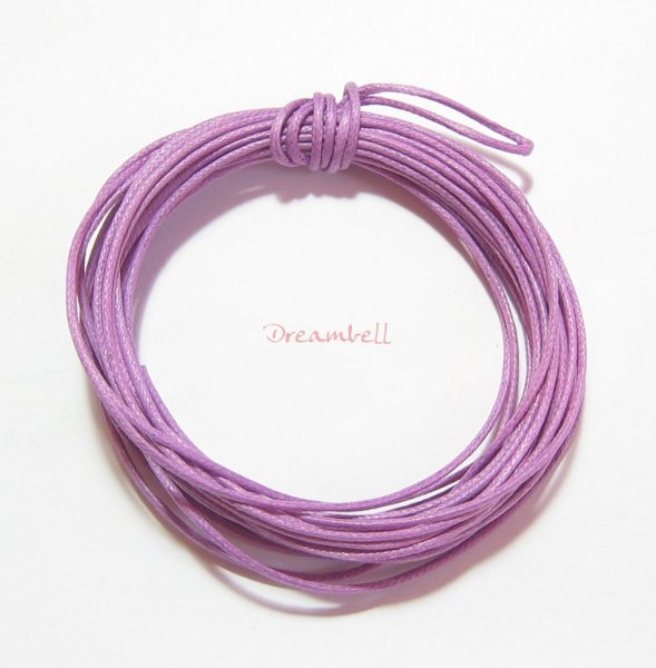 5 Yards Waxed Cotton Bead Stringing Cord 2mm Light Purple