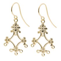 Vermeil 14K Gold plated over 925 Sterling Silver FLOWER CHANDELIER EARRING CONNECTOR