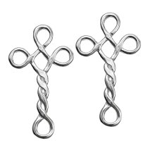 2x STERLING SILVER Twist Link Chandelier CURVE CONNECTOR 19.4mm