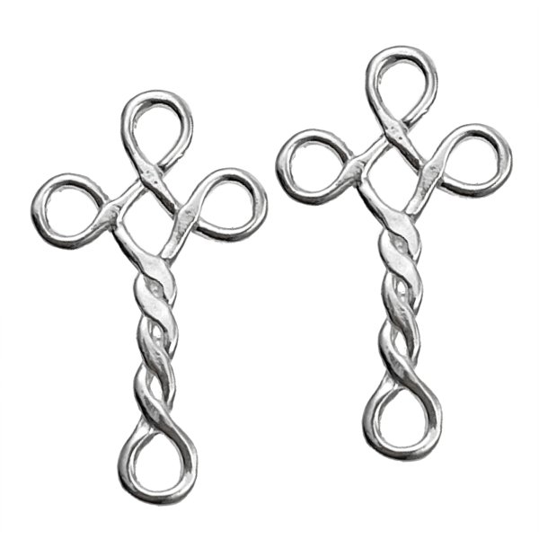 2x STERLING SILVER Twist Link Chandelier CURVE CONNECTOR 19.4mm