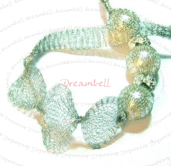 12"x ITALIAN BRASS MAGIC MESH WIRE TUBE 7mm Turquoise