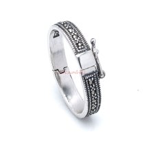 1x STERLING SILVER MARCASITE CONNECTOR / NECKLACE SHORTENER CLASP