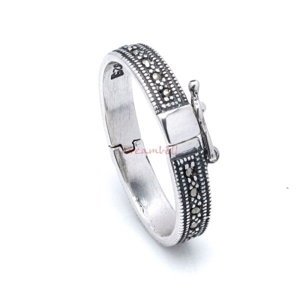 1x STERLING SILVER MARCASITE CONNECTOR / NECKLACE SHORTENER CLASP