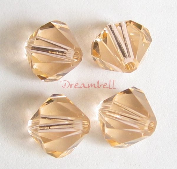 24x Swarovski Elements Bicone Crystal Beads 5301 Light Peach 6mm