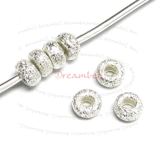 20x Sterling Silver Round Laser Stardust Rondelle 3mm x 2mm