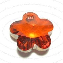 1x SWAROVSKI CRYSTAL 6744 Flower Charm Bead 18mm Copper