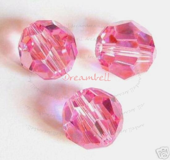 12x AB Swarovski Crystal Elements Round Bead 5000 Pink Rose 6mm